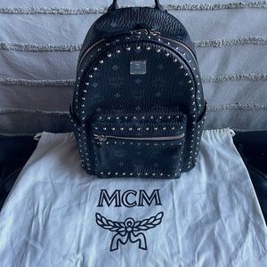 MCM Black Studded Backpack